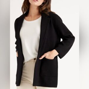 Quince 100% Organic Cotton Knit Blazer | medium | black
